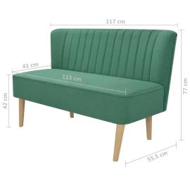 Canapea cu material textil, 117 x 55,5 x 77 cm, verde, 4 image