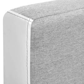 Colțar canapea din material textil, 218 x 155 x 69 cm, alb/gri, 7 image