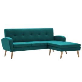 Canapea în formă de l, verde, 186x136x79 cm, tapițerie textilă, 2 image