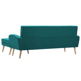 Canapea în formă de l, verde, 186x136x79 cm, tapițerie textilă, 6 image