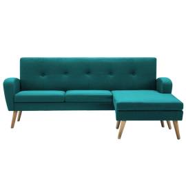 Canapea în formă de l, verde, 186x136x79 cm, tapițerie textilă, 4 image