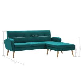 Canapea în formă de l, verde, 186x136x79 cm, tapițerie textilă, 10 image
