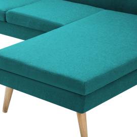 Canapea în formă de l, verde, 186x136x79 cm, tapițerie textilă, 9 image