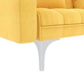Canapea extensibilă, galben, material textil, 6 image