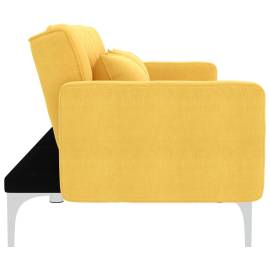 Canapea extensibilă, galben, material textil, 3 image