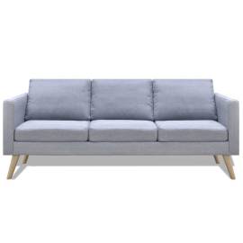 Set canapele cu 2 locuri și 3 locuri, textil, gri deschis, 6 image