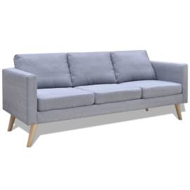 Set canapele cu 2 locuri și 3 locuri, textil, gri deschis, 5 image