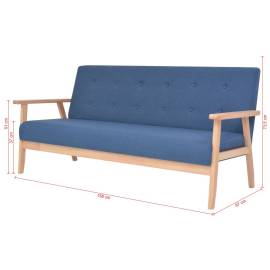 Set canapea, 2 piese, textil, albastru, 8 image