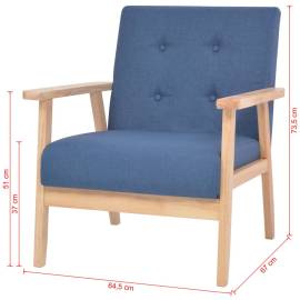 Set cu canapele, 2 piese, material textil, albastru, 9 image