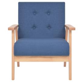 Set cu canapele, 3 piese, material textil, albastru, 8 image