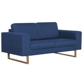 Set de canapele, 2 piese, albastru, material textil, 7 image