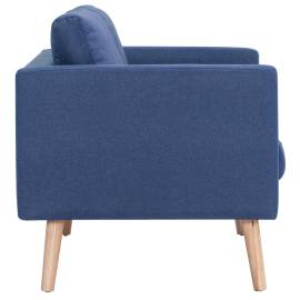 Canapea cu 2 locuri, albastru, material textil, 6 image