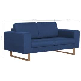 Canapea cu 2 locuri, albastru, material textil, 8 image