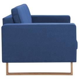Canapea cu 2 locuri, albastru, material textil, 6 image