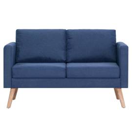 Canapea cu 2 locuri, albastru, material textil, 4 image
