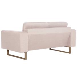 Canapea cu 2 locuri, crem, material textil, 5 image