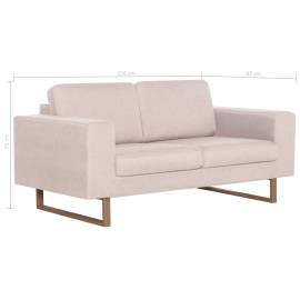 Canapea cu 2 locuri, crem, material textil, 8 image