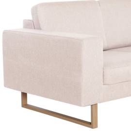 Canapea cu 2 locuri, crem, material textil, 7 image