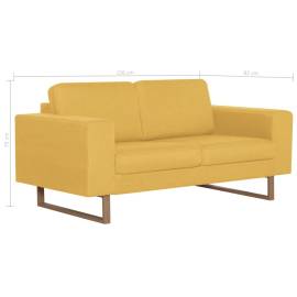 Canapea cu 2 locuri, galben, material textil, 8 image