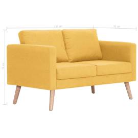 Canapea cu 2 locuri, galben, material textil, 8 image