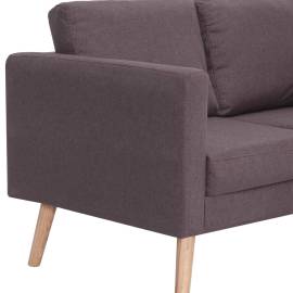 Canapea cu 2 locuri, gri taupe, material textil, 7 image