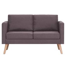 Canapea cu 2 locuri, gri taupe, material textil, 4 image