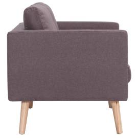 Canapea cu 2 locuri, gri taupe, material textil, 6 image