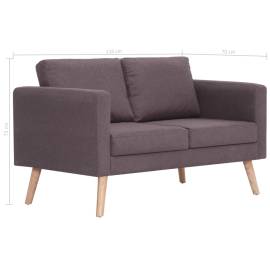 Canapea cu 2 locuri, gri taupe, material textil, 8 image