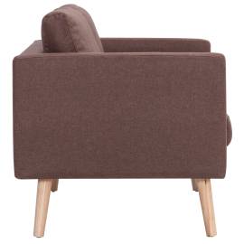 Canapea cu 2 locuri, maro, material textil, 6 image