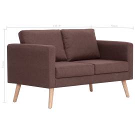 Canapea cu 2 locuri, maro, material textil, 8 image