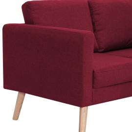 Canapea cu 2 locuri, roșu, material textil, 7 image