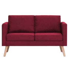 Canapea cu 2 locuri, roșu, material textil, 4 image