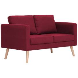 Canapea cu 2 locuri, roșu, material textil, 2 image