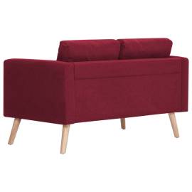 Canapea cu 2 locuri, roșu, material textil, 5 image