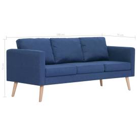Canapea cu 3 locuri, albastru, material textil, 8 image