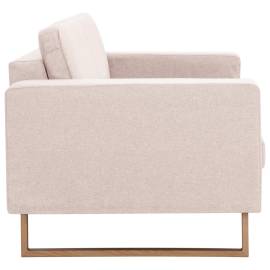 Canapea cu 3 locuri, crem, material textil, 6 image
