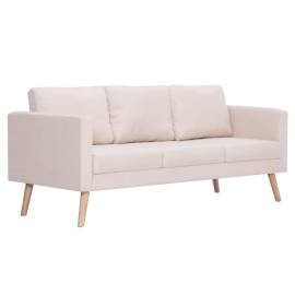 Canapea cu 3 locuri, crem, material textil, 2 image