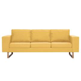 Canapea cu 3 locuri, galben, material textil, 4 image