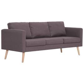 Canapea cu 3 locuri, gri taupe, material textil, 2 image