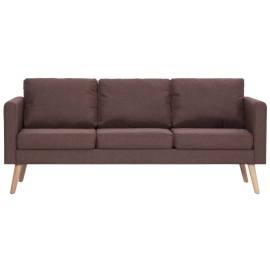 Canapea cu 3 locuri, maro, material textil, 4 image
