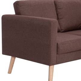 Canapea cu 3 locuri, maro, material textil, 7 image