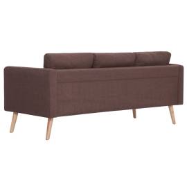 Canapea cu 3 locuri, maro, material textil, 5 image