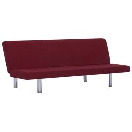 Canapea extensibilă, roșu, poliester, 2 image