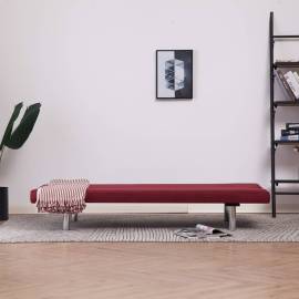 Canapea extensibilă, roșu, poliester, 3 image