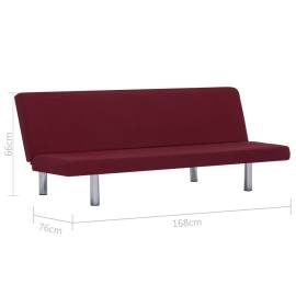 Canapea extensibilă, roșu, poliester, 10 image