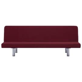 Canapea extensibilă, roșu, poliester, 6 image