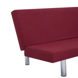 Canapea extensibilă, roșu, poliester, 8 image