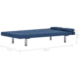 Canapea extensibilă cu două perne, albastru, poliester, 11 image