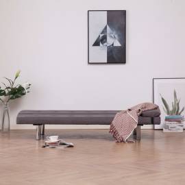 Canapea extensibilă cu două perne, gri taupe, poliester, 3 image