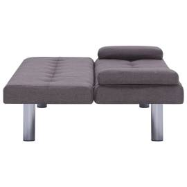 Canapea extensibilă cu două perne, gri taupe, poliester, 9 image